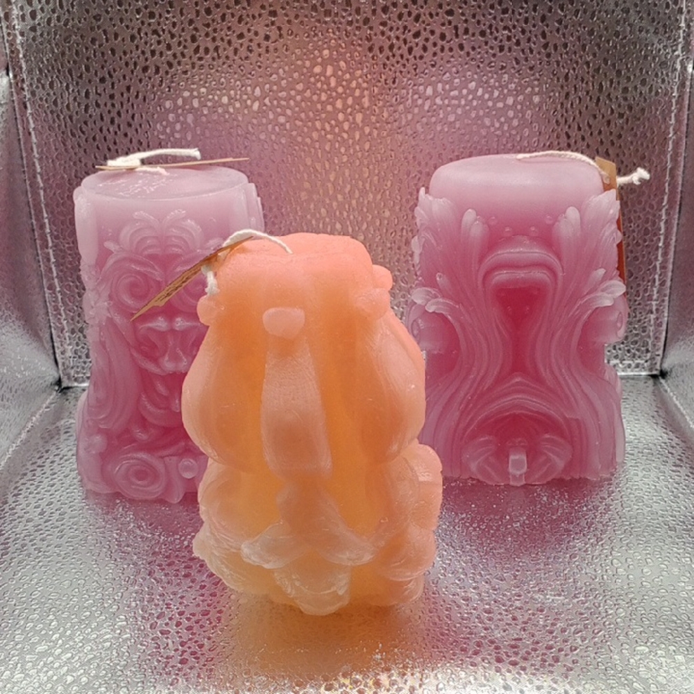 BaRich Candle For Life 💕 Elegant Pink and Peach Decorative Candles